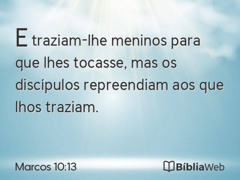 Marcos 10:13 em imagem para compartilhar