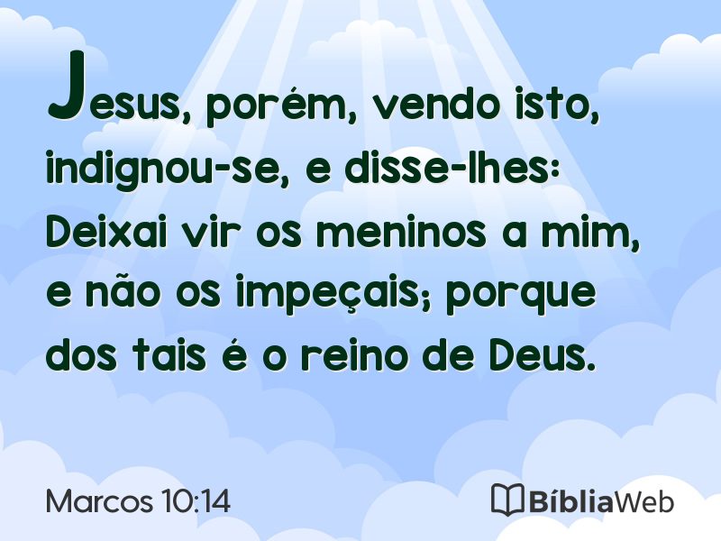 Marcos 10:14 em imagem para compartilhar