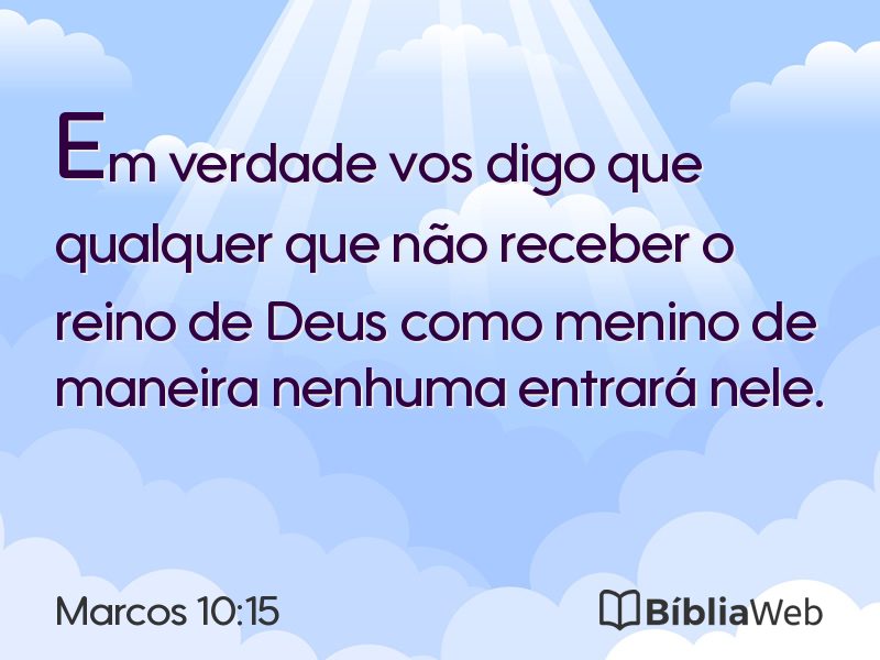 Marcos 10:15 em imagem para compartilhar