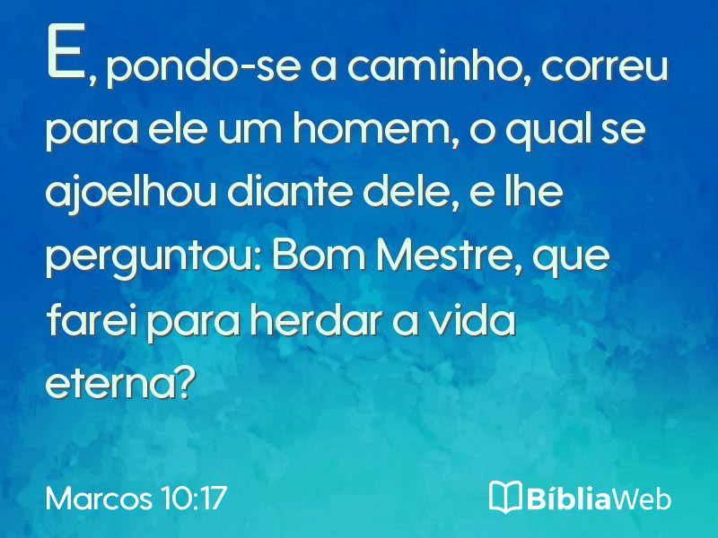 Marcos 10:17 em imagem para compartilhar