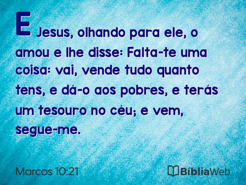 Marcos 10:21 em imagem para compartilhar