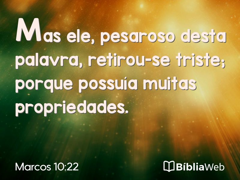 Marcos 10:22 em imagem para compartilhar