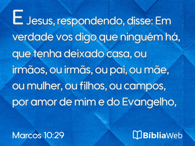 Marcos 10:29 em imagem para compartilhar