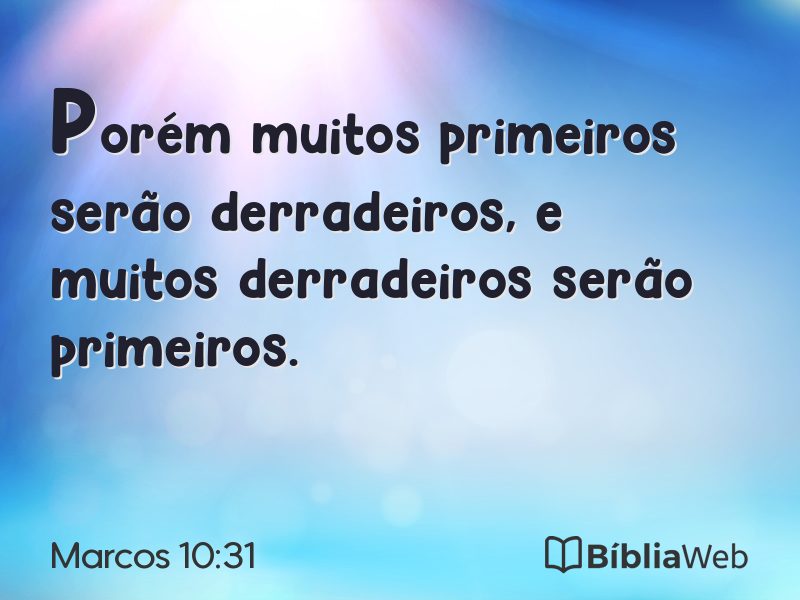 Marcos 10:31 em imagem para compartilhar