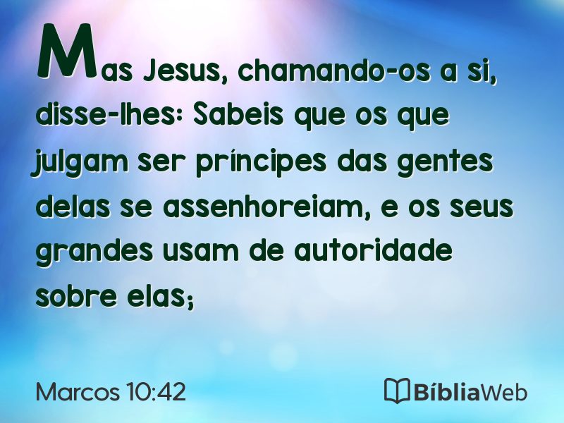Marcos 10:42 em imagem para compartilhar