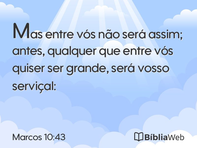 Marcos 10:43 em imagem para compartilhar