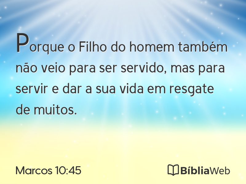 Marcos 10:45 em imagem para compartilhar