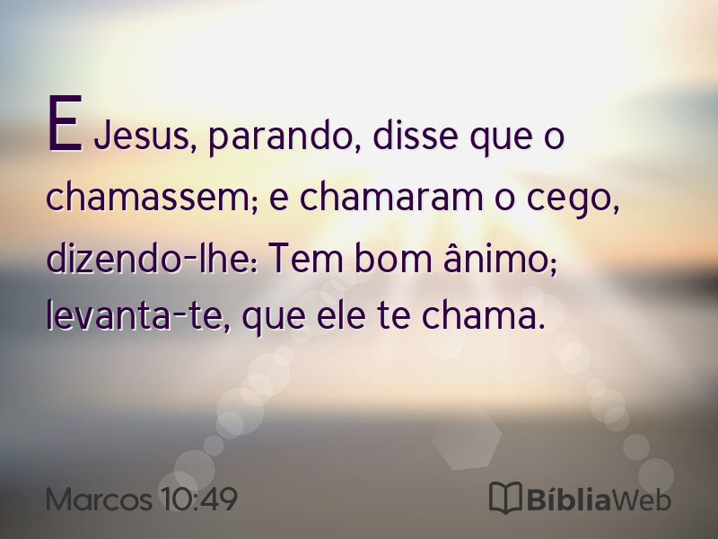 Marcos 10:49 em imagem para compartilhar
