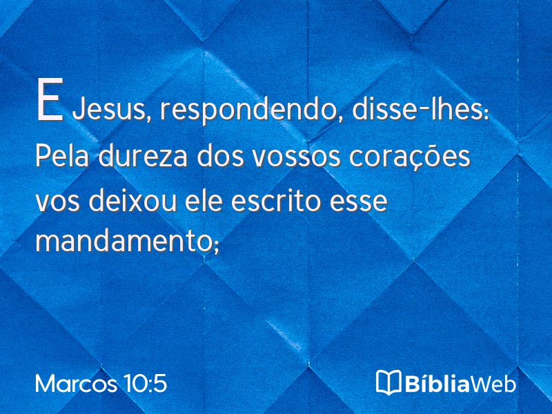 Marcos 10:5 em imagem para compartilhar