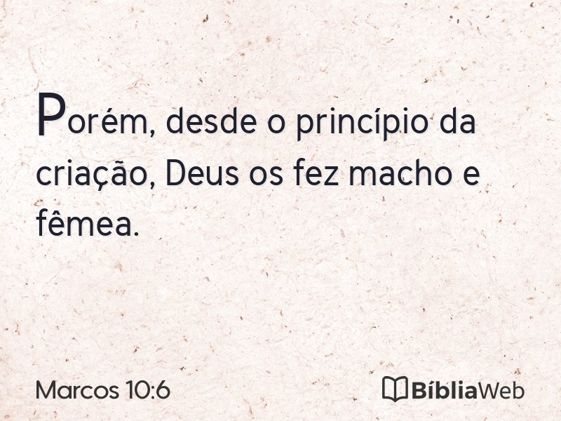 Marcos 10:6 em imagem para compartilhar