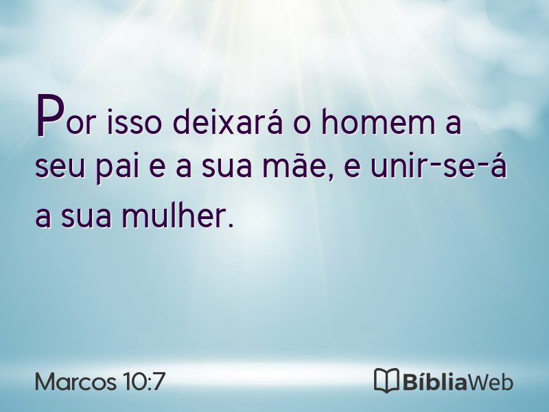 Marcos 10:7 em imagem para compartilhar
