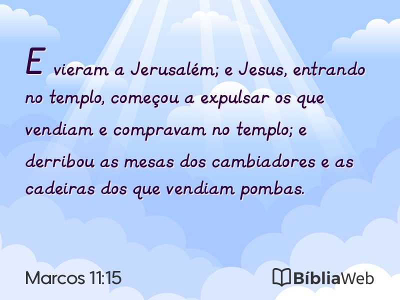 Marcos 11:15 em imagem para compartilhar