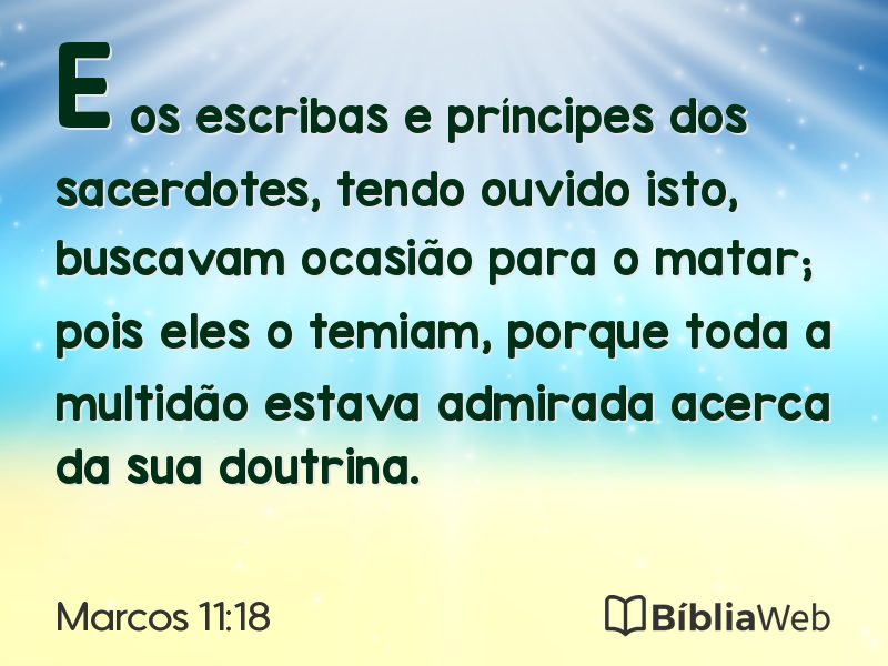 Marcos 11:18 em imagem para compartilhar