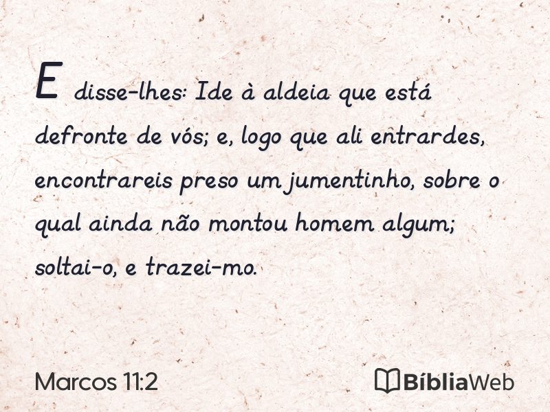 Marcos 11:2 em imagem para compartilhar