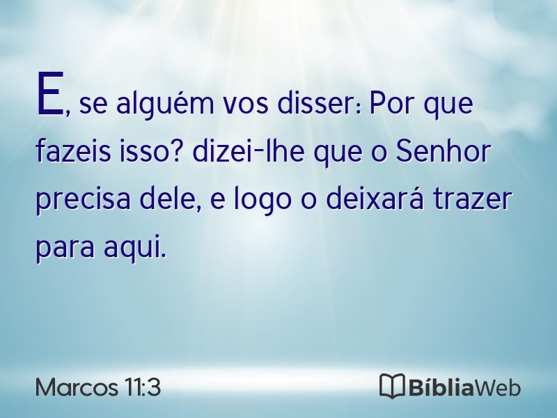 Marcos 11:3 em imagem para compartilhar
