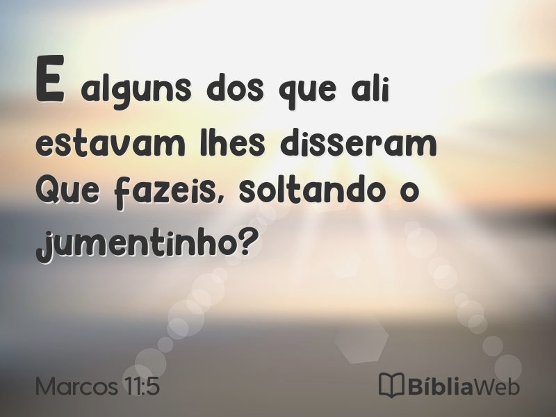 Marcos 11:5 em imagem para compartilhar