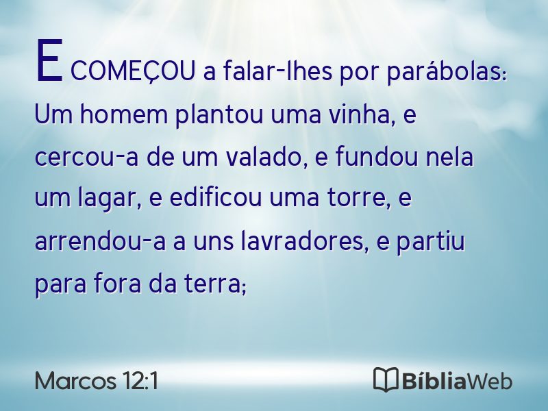 Marcos 12:1 em imagem para compartilhar