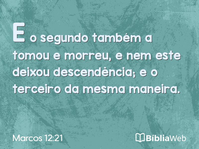Marcos 12:21 em imagem para compartilhar