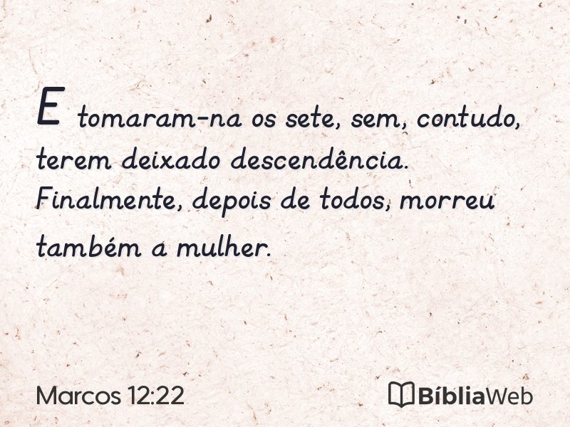 Marcos 12:22 em imagem para compartilhar