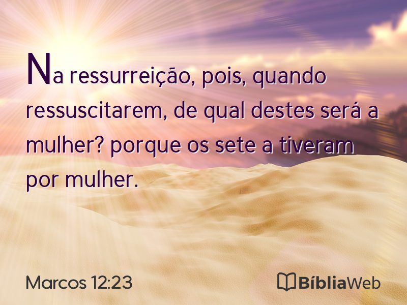 Marcos 12:23 em imagem para compartilhar