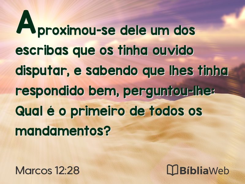 Marcos 12:28 em imagem para compartilhar