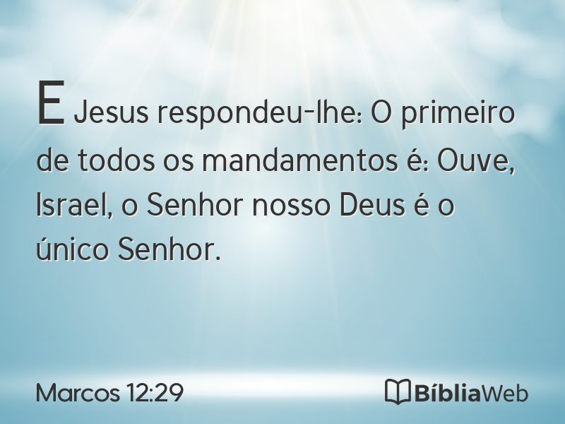 Marcos 12:29 em imagem para compartilhar