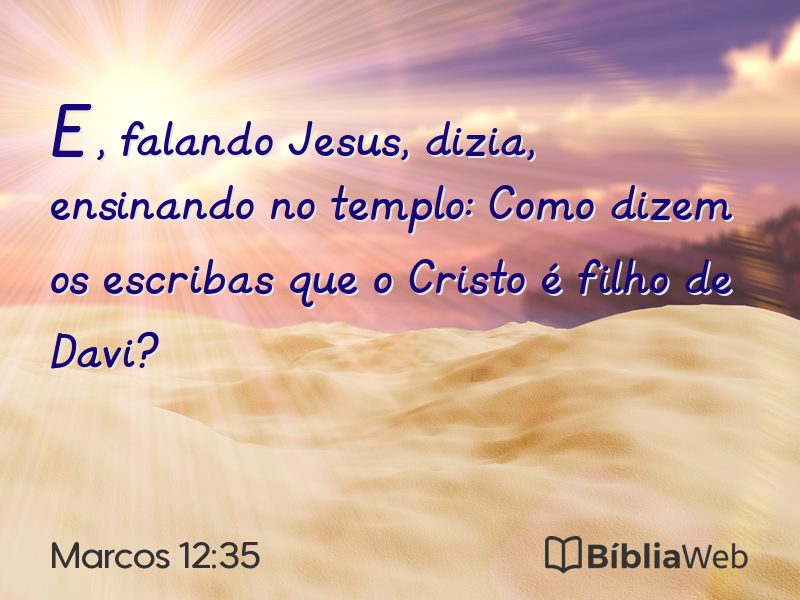 Marcos 12:35 em imagem para compartilhar