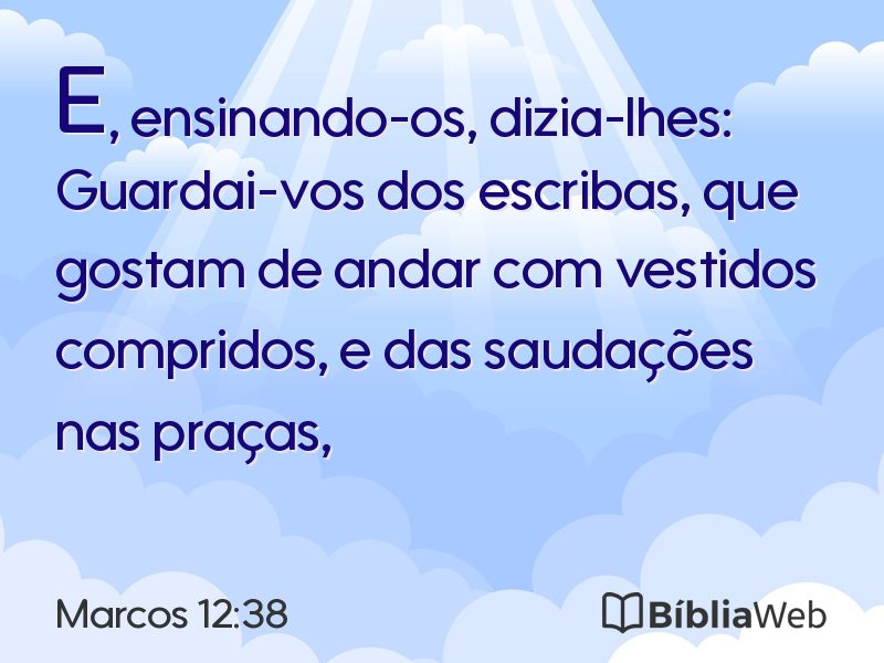 Marcos 12:38 em imagem para compartilhar