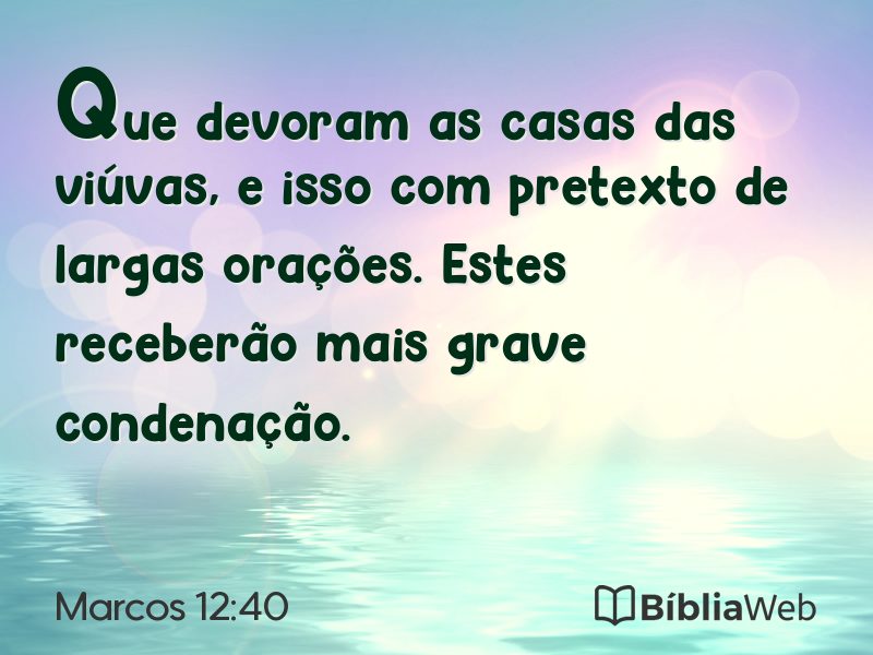 Marcos 12:40 em imagem para compartilhar