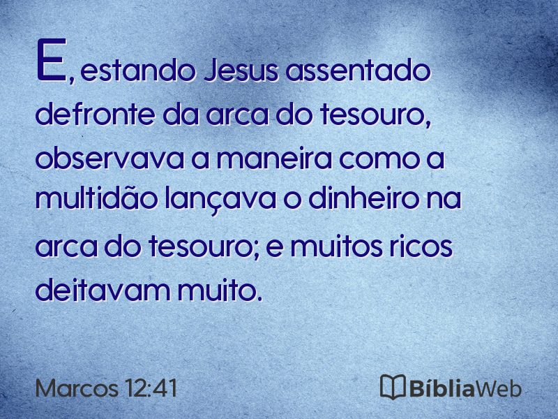 Marcos 12:41 em imagem para compartilhar