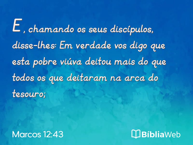 Marcos 12:43 em imagem para compartilhar