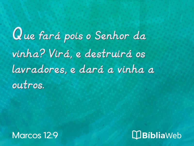 Marcos 12:9 em imagem para compartilhar