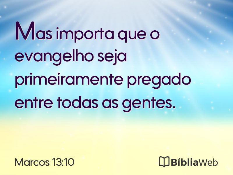 Marcos 13:10 em imagem para compartilhar
