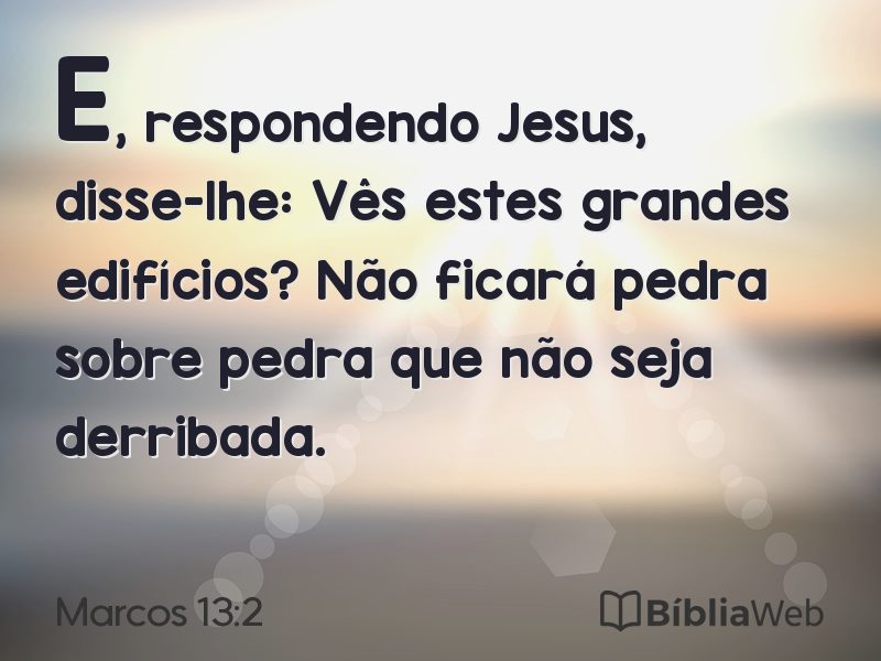 Marcos 13:2 em imagem para compartilhar