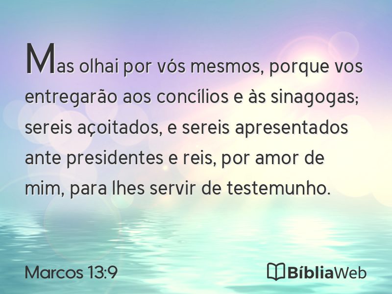 Marcos 13:9 em imagem para compartilhar
