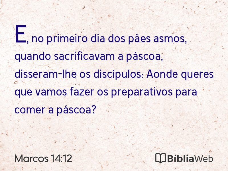Marcos 14:12 em imagem para compartilhar