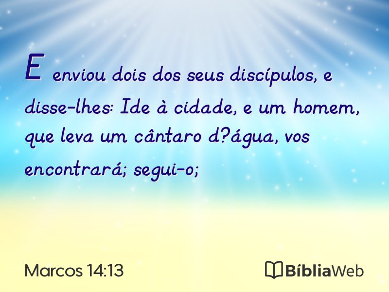 Marcos 14:13 em imagem para compartilhar