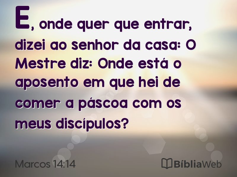 Marcos 14:14 em imagem para compartilhar