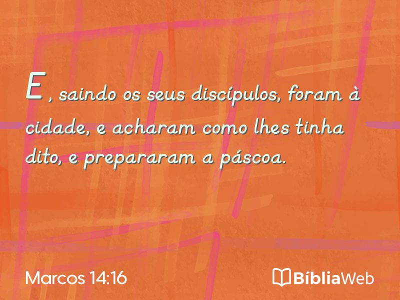 Marcos 14:16 em imagem para compartilhar