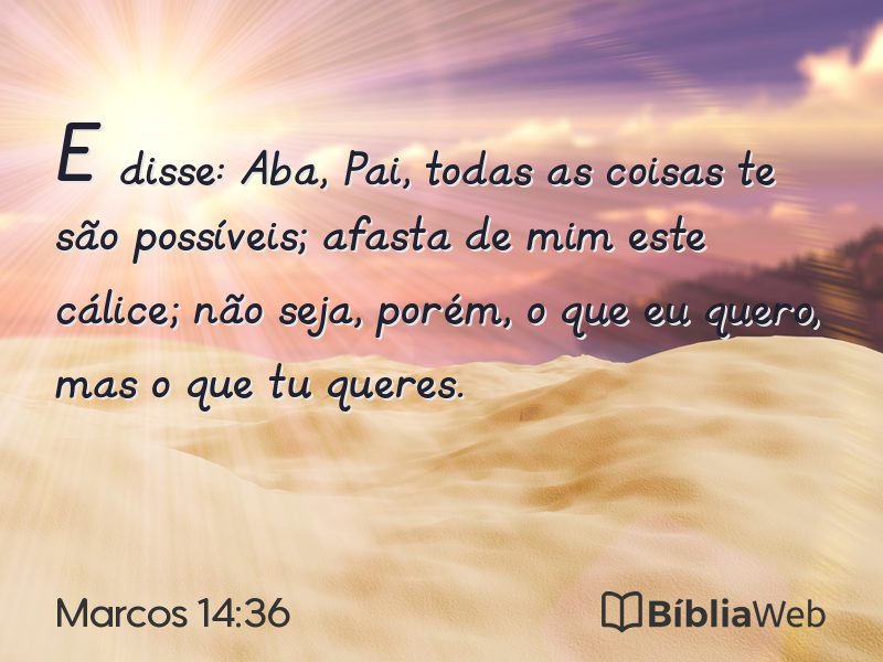 Marcos 14:36 em imagem para compartilhar
