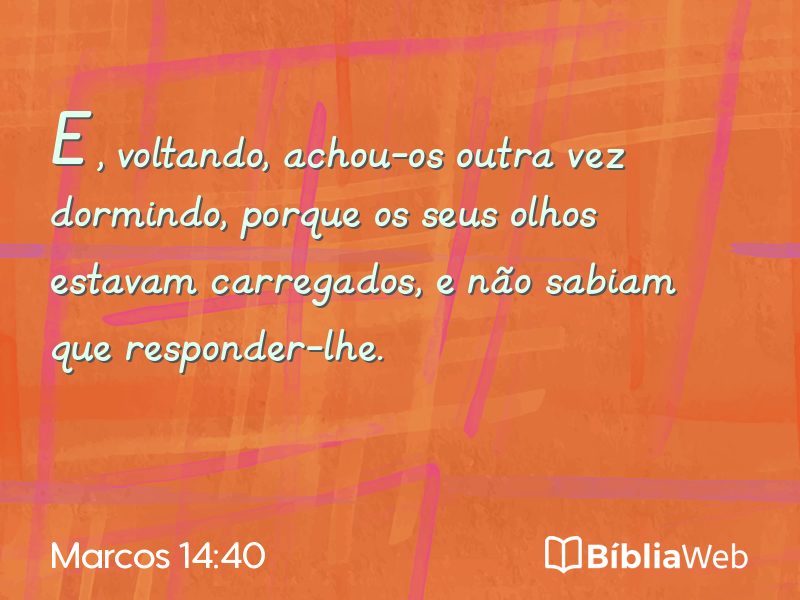 Marcos 14:40 em imagem para compartilhar