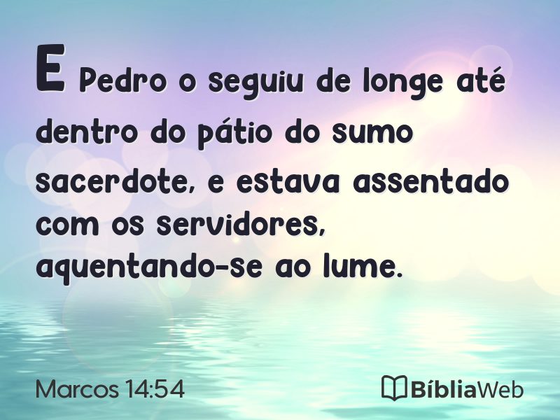 Marcos 14:54 em imagem para compartilhar