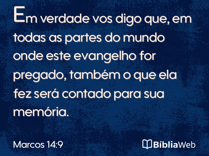 Marcos 14:9 em imagem para compartilhar