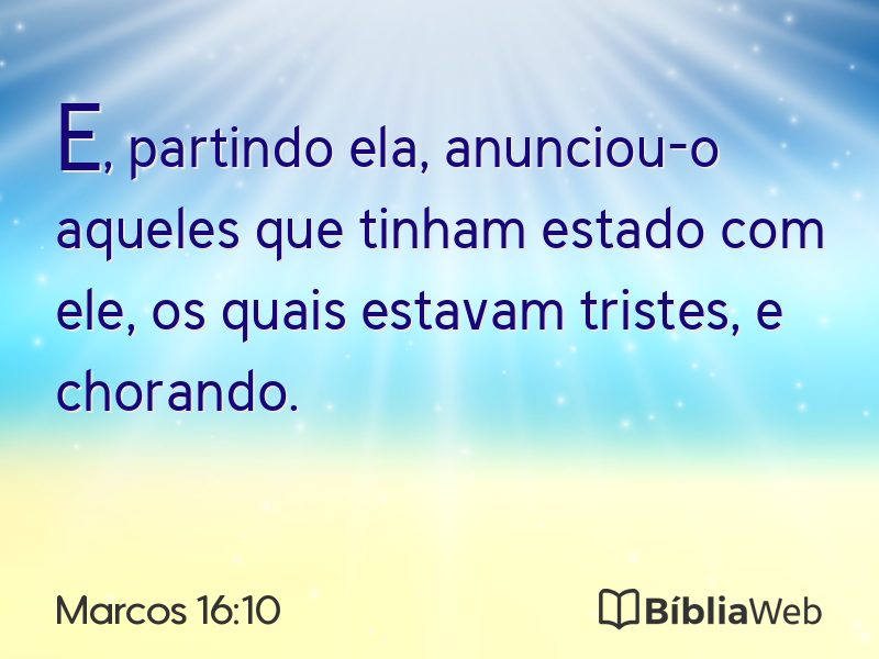 Marcos 16:10 em imagem para compartilhar