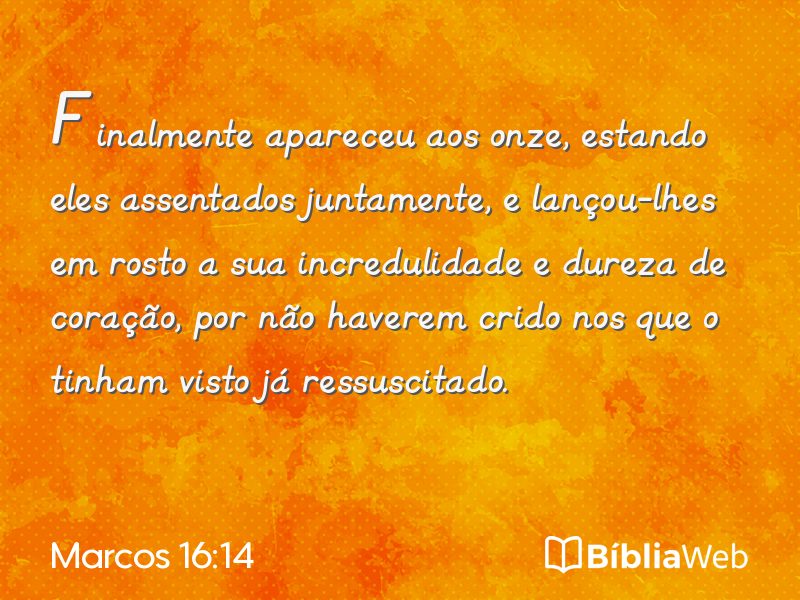Marcos 16:14 em imagem para compartilhar