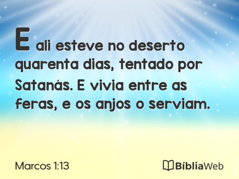 Marcos 1:13 em imagem para compartilhar