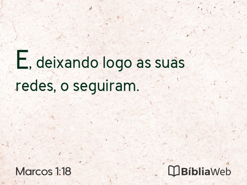 Marcos 1:18 em imagem para compartilhar