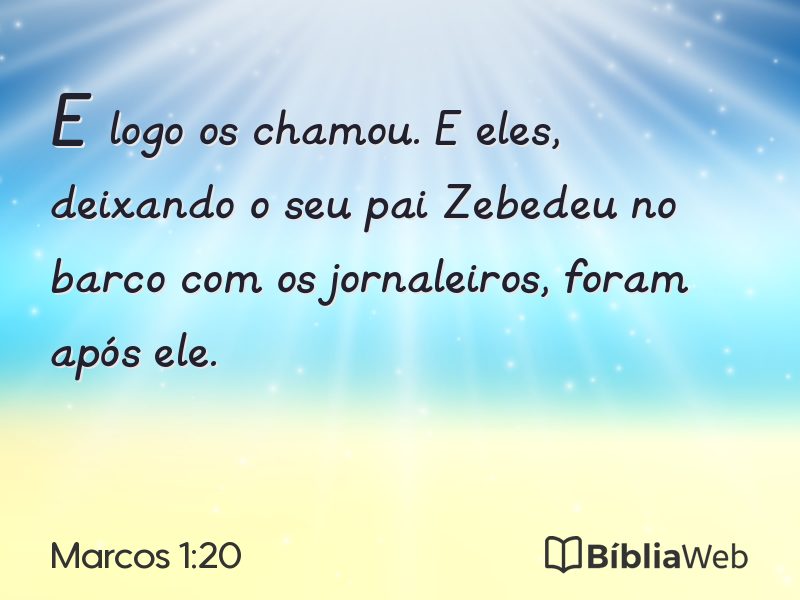 Marcos 1:20 em imagem para compartilhar