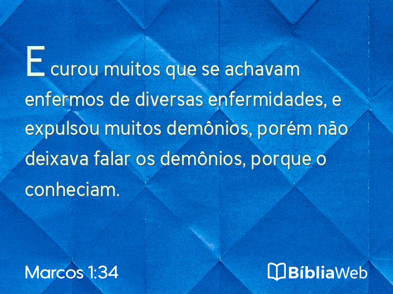 Marcos 1:34 em imagem para compartilhar