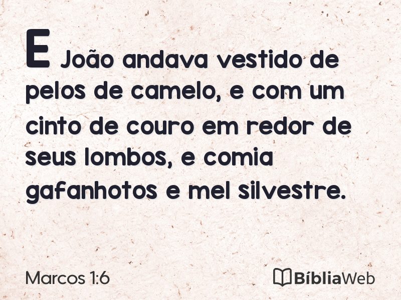 Marcos 1:6 em imagem para compartilhar
